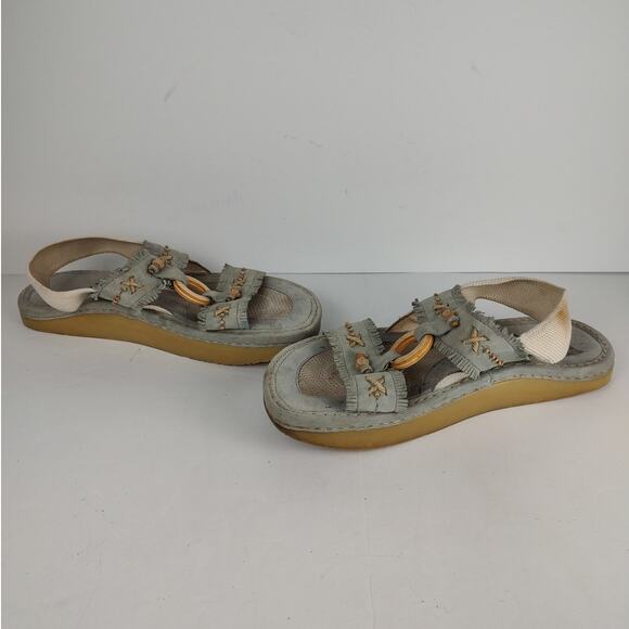 Earth U.S Patent Pending Latex Baby Blue Leather Upper Melody Sandals *Women 9 - Picture 3 of 8